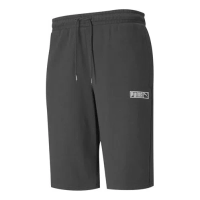 Puma Classics Logo Shorts 'black White' In Gray
