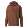 Puma Classics Oversized Casual Sports Drawstring Hooded Long Sleeves Coffee In Brown