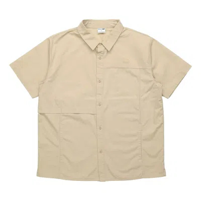 Puma Classics Oversized Short Sleeve Polo Shirt 'beige' In Brown