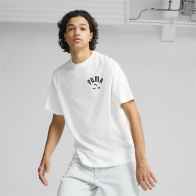 Puma Classics Play Loud Men's Relaxed Graphic T-shirt In White