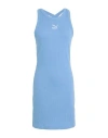 Puma Classics Ribbed Sleevless Body-conscious Dress In Light Blue In Blue
