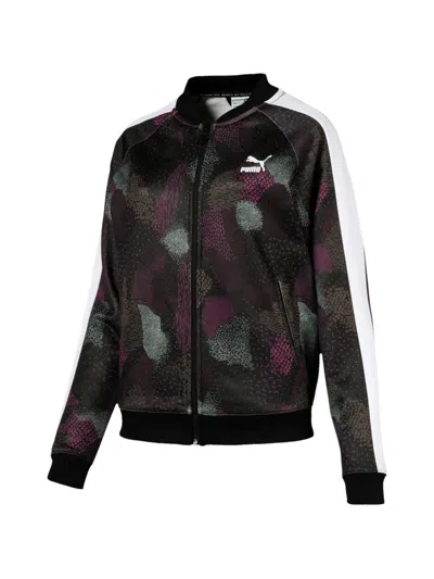 Puma Classics T7 Striped Patterned Sweatshirt In Black