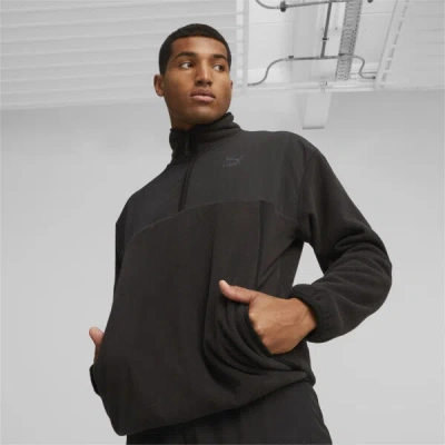 Puma Classics Utility Men's Half-zip Jacket In Black