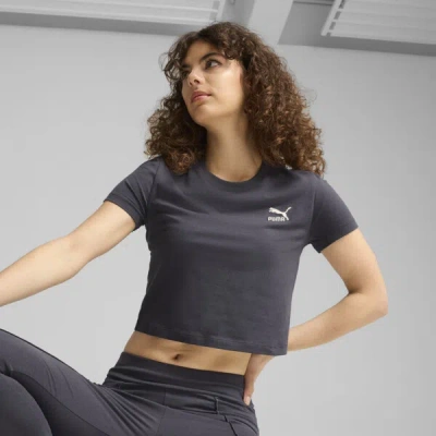 Puma Classics Women's Baby T-shirt In Galactic Gray