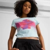 Puma Classics Women's Baby T-shirt In Turquoise Surf