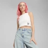 Puma Classics Ribbed Crop Top In White