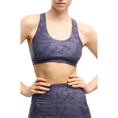 Puma Cloudspun Aop Medium Impact Sports Bra In Blue