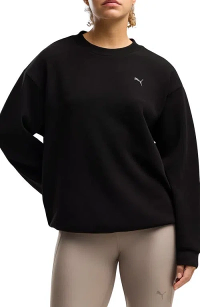 Puma Cloudspun Crewneck Sweatshirt In Black