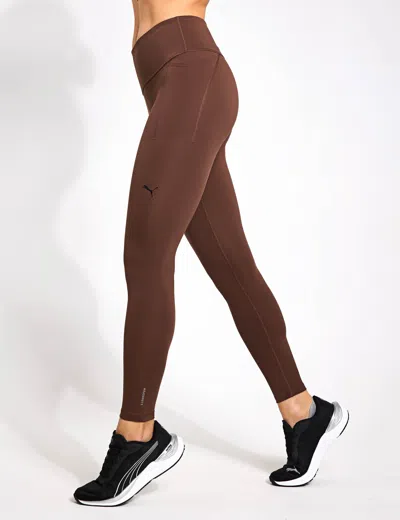 Puma Cloudspun High Waisted Full-length Tights In Brown