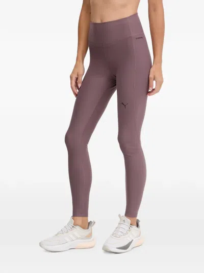 Puma Cloudspun Logo-print Leggings In Purple