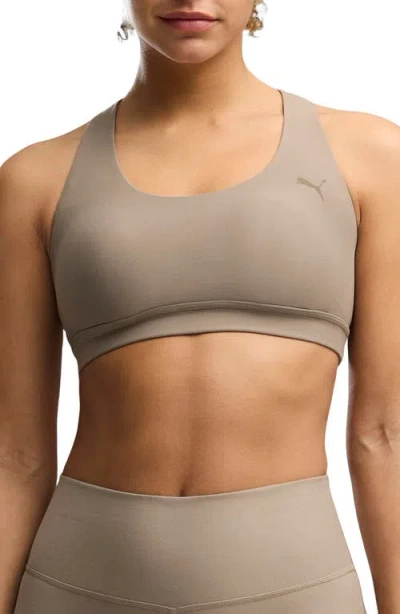 Puma Cloudspun Medium Impact Sports Bra In Gray