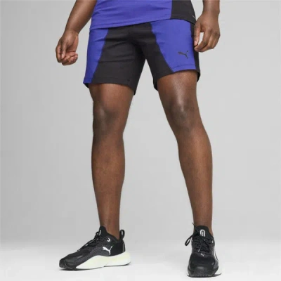 Puma Cloudspun Men's 7" Knit Shorts In Black-lapis Lazuli