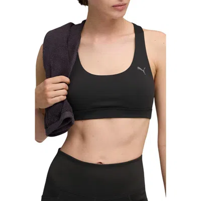 Puma Cloudspun Mid Impact Sports Bra In Black