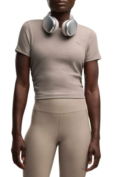 Puma Cloudspun Rib Performance Tee In Neutral