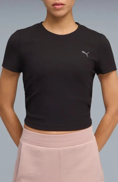 Puma Cloudspun Rib T-shirt In Black
