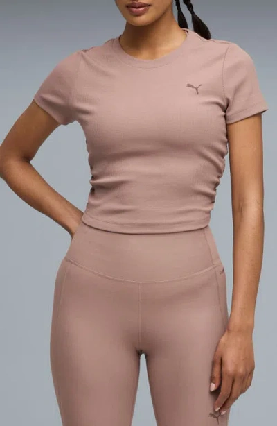 Puma Cloudspun Rib T-shirt In Pink