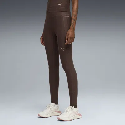 Puma Cloudspun Ultra Soft Women's High-waist, Full Length Training Tights In Brown