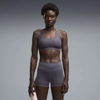 Puma Cloudspun Ultra Soft Women's Mid Impact Sports Bra In Green
