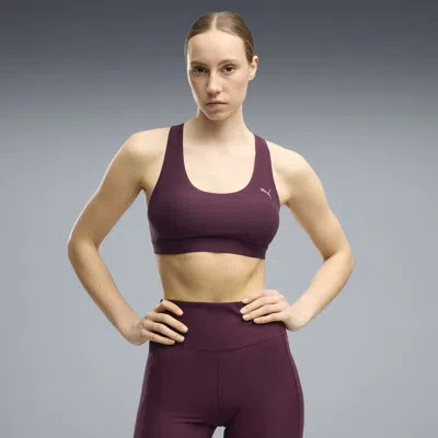 Puma Cloudspun Ultra Soft Women's Mid Impact Sports Bra In Red