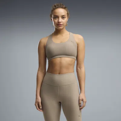 Puma Cloudspun Medium Impact Sports Bra In Gray