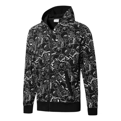 Puma Club All Over Print Full Zip Hoodie Jacket 'black'