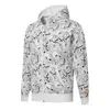 Puma Club All Over Print Full Zip Hoodie Jacket 'white' In Gray