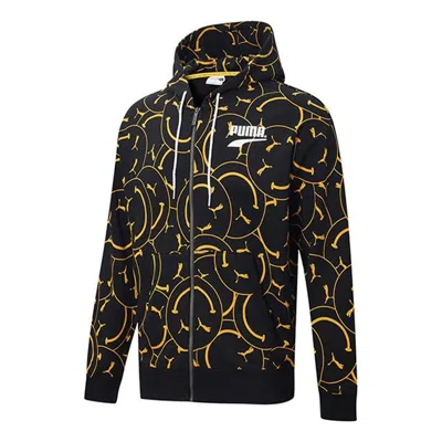 Puma Club Aop Printed Hooded Jacket Black