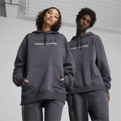 Puma Club De Course Fleece Hoodie Unisex In Galactic Gray