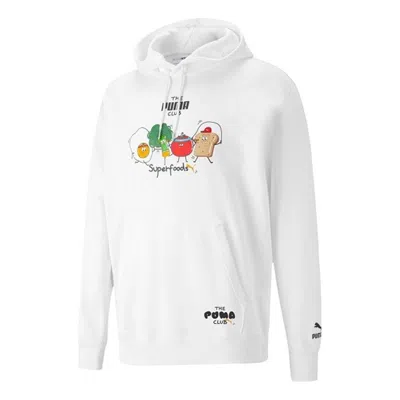 Puma Club Graphic Living Series Funny Printing Knit Sports White