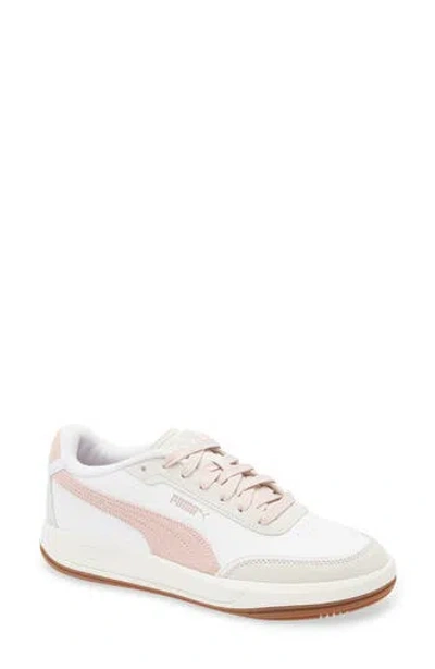 Puma Club Pearl Leather Sneaker In  White-mauve Mist-gray