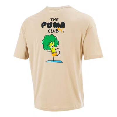 Puma Club T-shirt 'beige' In Neutral
