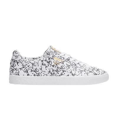 Pre-owned Puma Clyde 'all Over Script Print' In White
