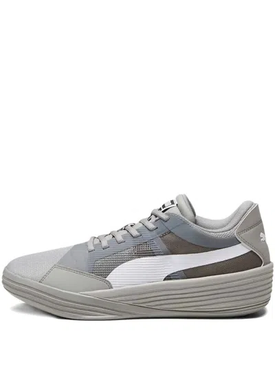 Puma Clyde All-pro Team "concrete Grey/white" Sneakers In Gray