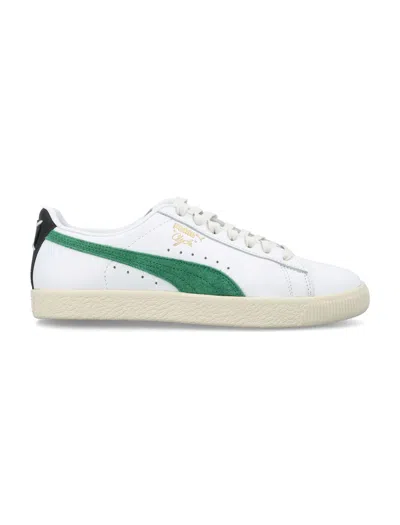 Puma Clyde Base In White Archive Green