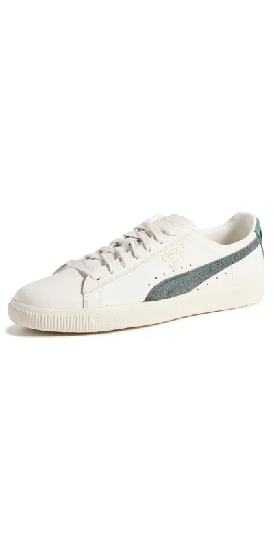 PUMA CLYDE BASE L SNEAKERS WARM WHITE-MINERAL GRAY-EUCALY