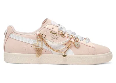 Pre-owned Puma Clyde Charm (women's) Sneakers In Rosebay/alpine Snow/ White