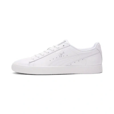 Puma Clyde Core Foil Men's Sneakers In White- Silver