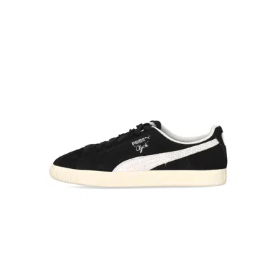 Puma Clyde Hairy Suede Men's Low Shoe In Black/frosted Ivory