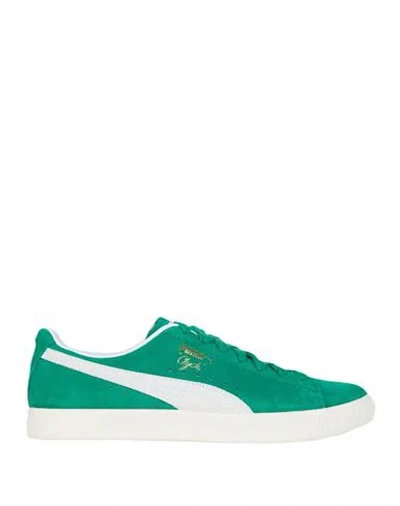 Puma Clyde Og Man Sneakers Green Size 9 Soft Leather