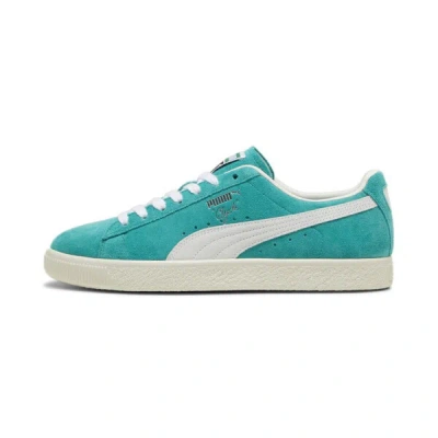 Puma Clyde Og Sneaker In Spectra Green-ivory-white