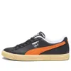 Puma Clyde Vintage Leather Sneakers In Black