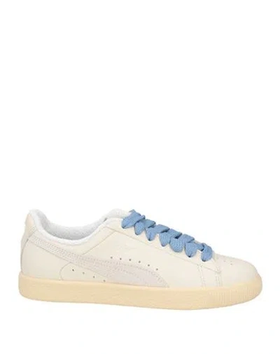 Puma Clyde Woman Sneakers Beige Size 7.5 Cowhide