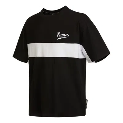 Puma Coloblock Logo Tee 'black'