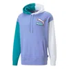 Puma Colorblock Fandom Logo Hoodie 'purple' In Blue
