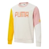 Puma Colorful Embroidered Logo Sweater 'white Yellow Pink'