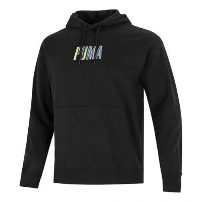 Puma Colorful Logo Hoodie 'black'