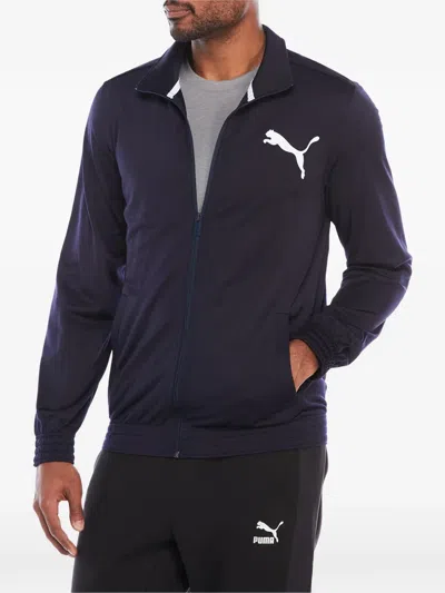 Puma Contrast Longsleeve Jacket In Blue