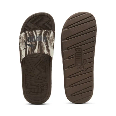 Puma Cool Cat 2.0 Nature Slides In Dark Olive- Black-oak Branch