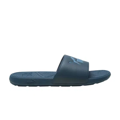 Pre-owned Puma Cool Cat 2.0 Slide 'dark Night' In Teal