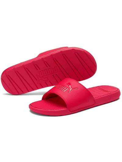 Puma Cool Cat Mens Faux Leather Embossed Pool Slides In Multi